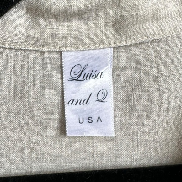 ☀️SALE☀️ New LUISA AND Q USA Tan Linen Button Tunic Blouse Size: XL - Picture 6 of 7